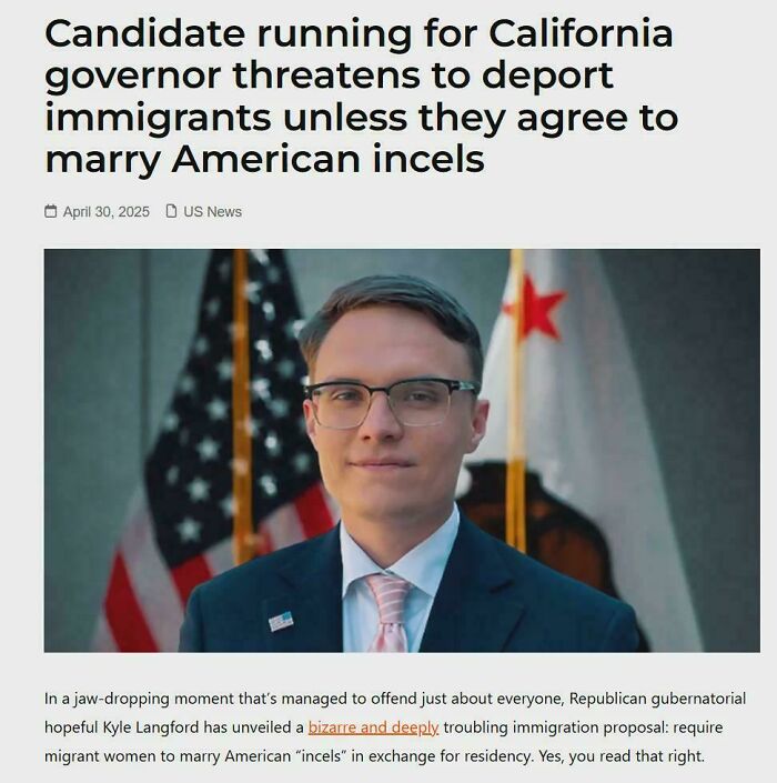 Candidate for California governor in suit and glasses, linked to controversial angry incels online shaming discussion.