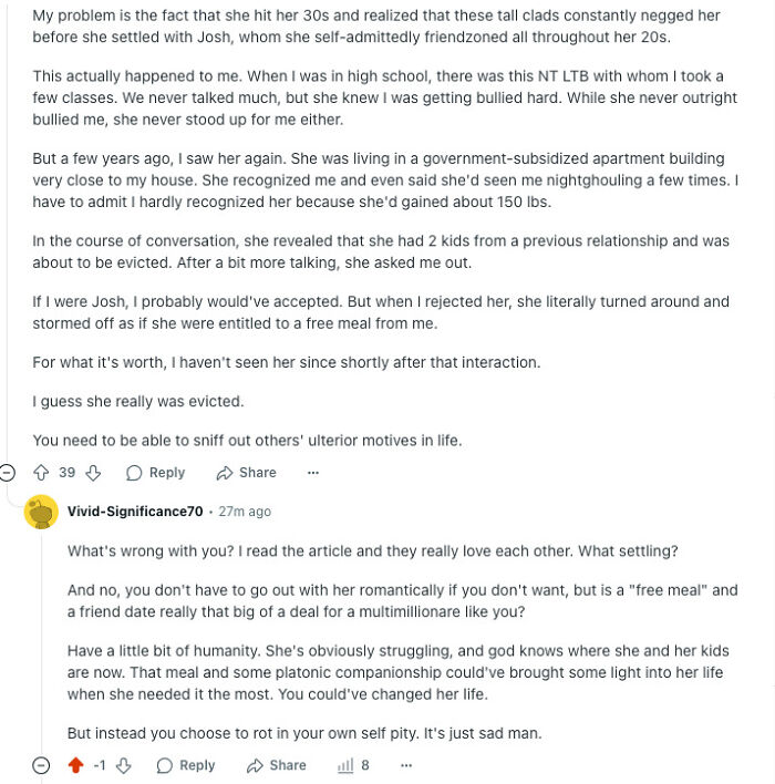 Screenshot of online discussion where commenters critique and shame angry incels for their entitled attitudes and actions.