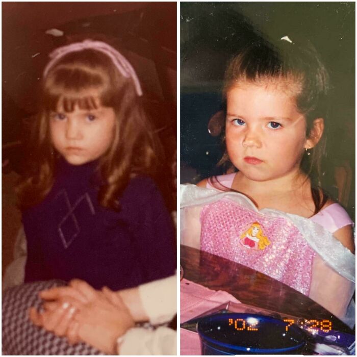 Two vintage photos of young girls from decades ago, capturing moments that still speak louder than today’s headlines.