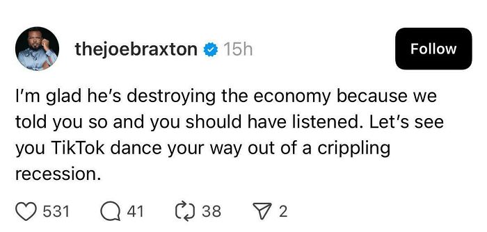 Screenshot of a relatable Black Twitter post humorously commenting on the economy and TikTok dance trends.