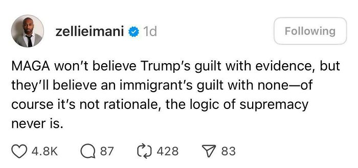 Tweet from Black Twitter discussing belief and supremacy logic, part of 99 hilarious and relatable posts to brighten your day.