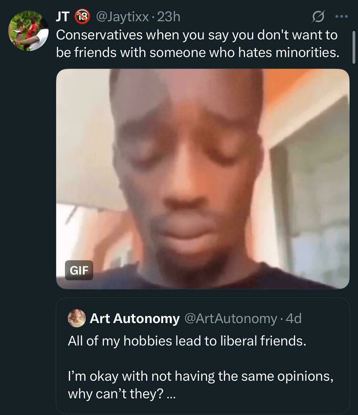 Close-up of a man with eyes closed in a Black Twitter post, part of hilarious and relatable content trending online.