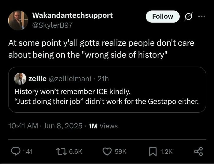 Twitter post discussing relatable and hilarious thoughts from Black Twitter on history and social issues with high engagement.