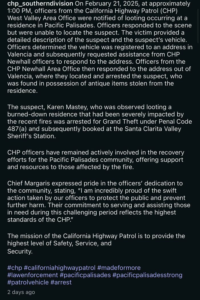 A news report detailing a Karen's entitlement, an arrest for grand theft, and antique item theft.
