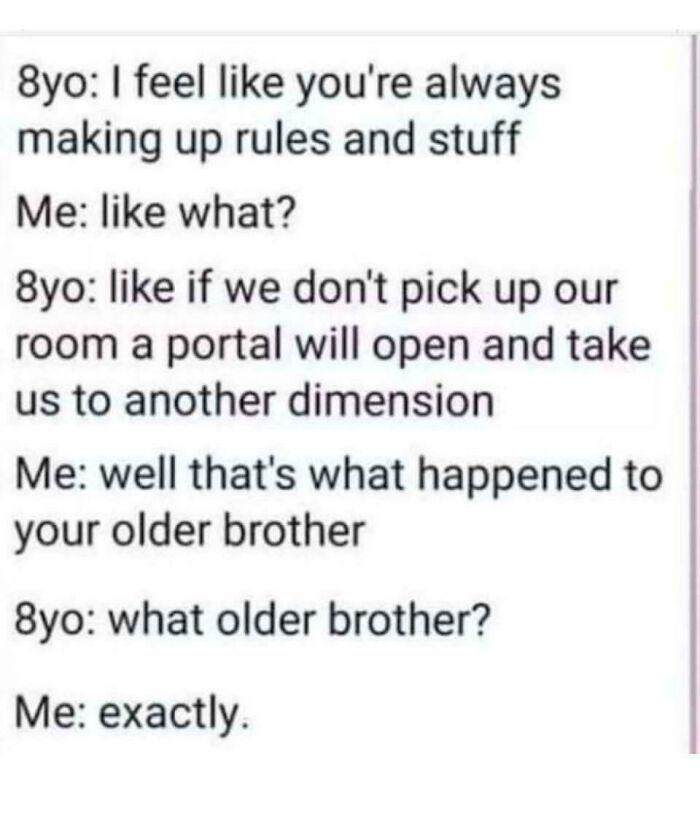 This Is How Religions Start, Parents Making Up Rules And Then Making Up Stories To Justify Those Rules