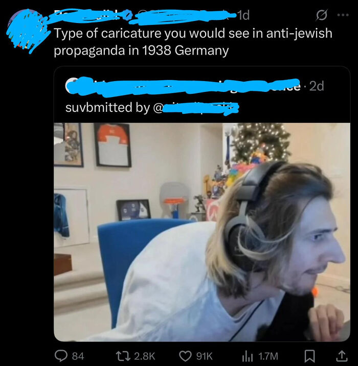 A man with headphones on, looking to the side, illustrates a verbal knockout so savage, there was no coming back.
