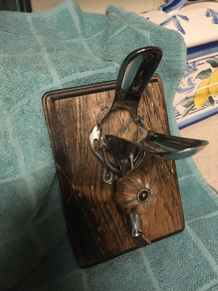 Coat Hanger Made From Gynecologist Speculum