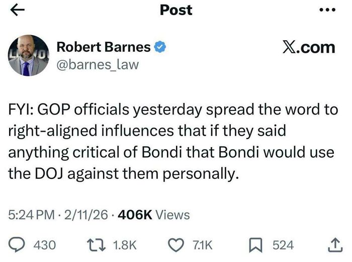 Screenshot of a social media post discussing consequences faced by people who supported the wrong side in politics.