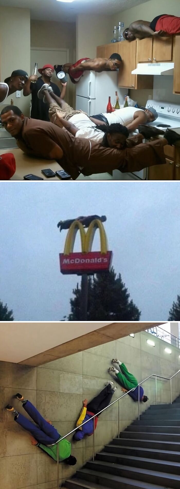 Hilarious images of people balancing and lying in unusual positions to create weirdly funny moments for improving your mood.