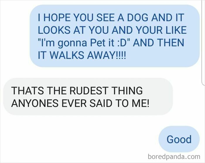 Funny text message exchange showing humorous moments people had no choice but to post online in a chat conversation.