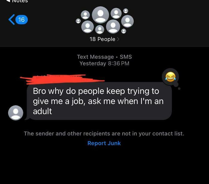 Kid Replied To The AI Job Offer Group Text Chat