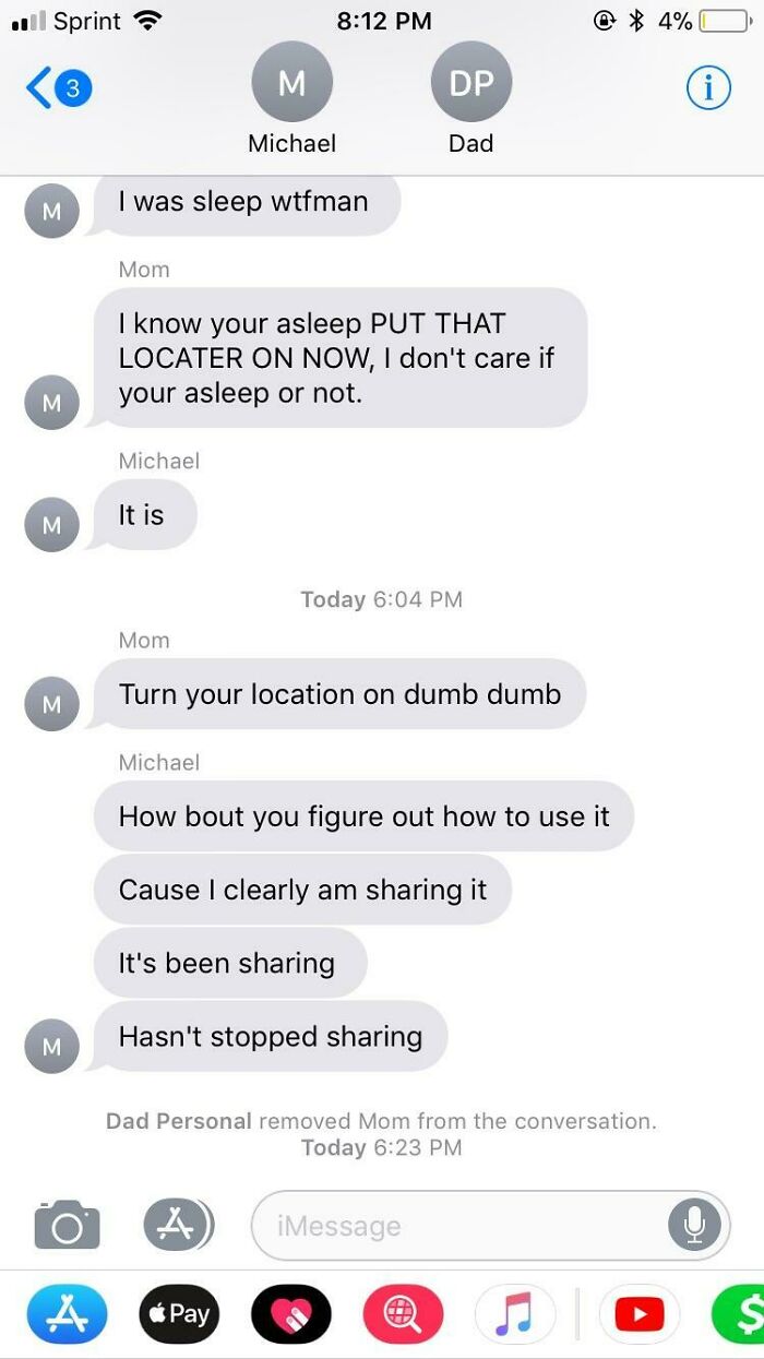 My Mom Doesn’t Know How To Use Location Settings, My Dad Simply Removed My Mom From The Group Chat