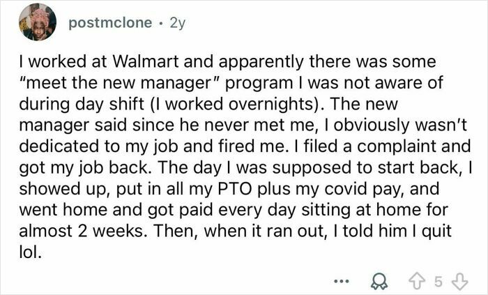 Screenshot of a Reddit post describing a petty and savage way someone got revenge on their boss after being unfairly fired.
