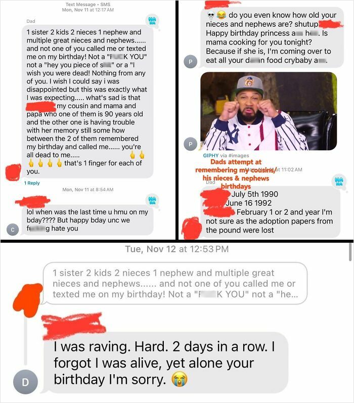 Me And The Fam Forgot My Dad's Birthday…. Chaos Ensues In The Family Group Chat The Following Day. 🤣😭