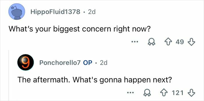 Reddit conversation discussing the aftermath and concerns about Mexico’s ongoing cartel violence in a first-person account.