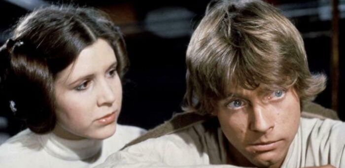 Scene from a classic movie showing a moment between two characters with hilariously absurd made-up movie details.