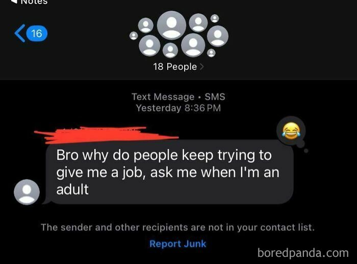 Kid Replied To The AI Job Offer Group Text Chat