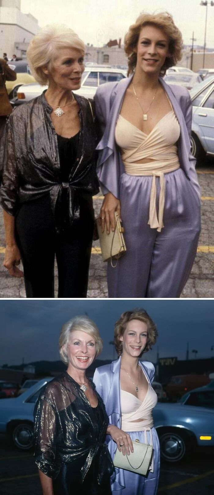 Two women wearing vintage stylish outfits, showcasing historical garments that would break the internet if worn today.