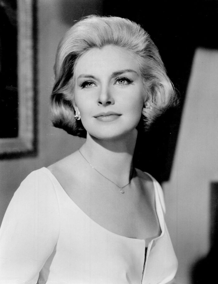 Joanne Woodward portrait in black and white, showcasing classic Hollywood glamour and timeless elegance.