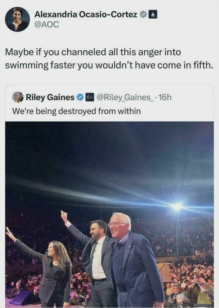 Damn.. Aoc Burned Her So Bad Swimming Couldn’t Douse It