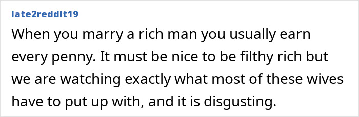 Screenshot of a Reddit comment discussing the challenges faced by wealthy wives, related to Melinda French Gates and Epstein files. Screenshot of a Reddit comment discussing the challenges faced by wealthy wives, related to Melinda French Gates and Epstein files.