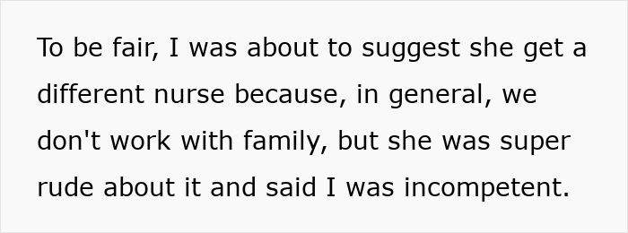Text excerpt discussing nurse dealing with family issues at work, highlighting HIPAA concerns and emotional stress.