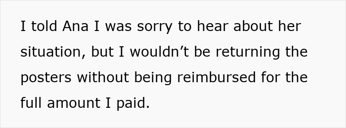 Text showing a K-Pop fan refusing to return rare merch without full reimbursement amid ownership dispute.