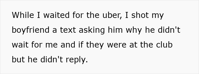 Text message screenshot showing a girlfriend asking why her boyfriend abandoned their date night and didn&rsquo;t reply.