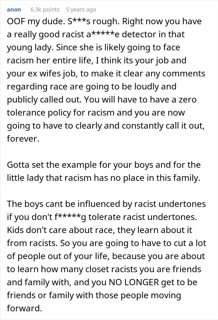 Alt text: Comment discussing racism and the challenges faced by a family after wife&rsquo;s secret is exposed following childbirth.