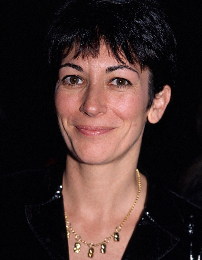 Close-up portrait of Ghislaine Maxwell smiling with short dark hair, highlighting internet users questioning her prison appearance theory.