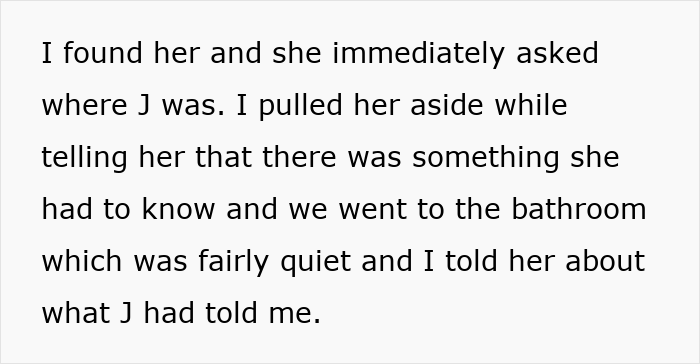 Alt text: Text about a boyfriend's confession involving his younger sister and a serious conversation in a quiet bathroom.