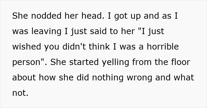 Text excerpt showing a tense conversation involving a man dating a single mom in a dramatic moment.