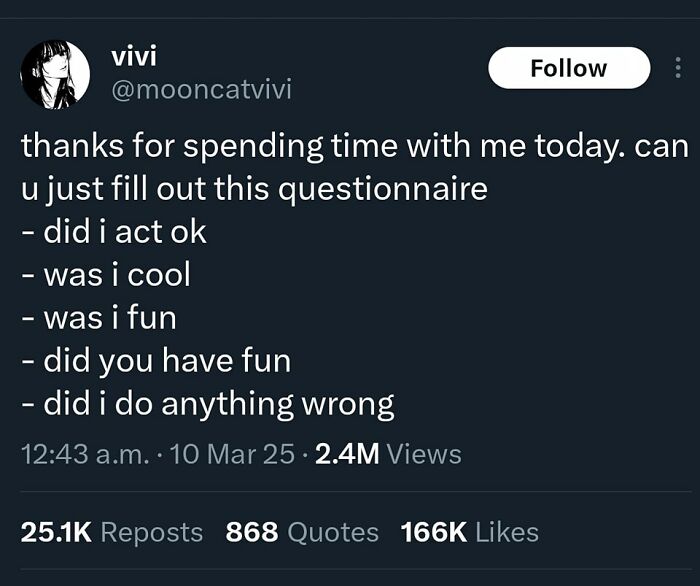 Social media post asking a funny questionnaire showing cynicism and humor in hilarious memes.