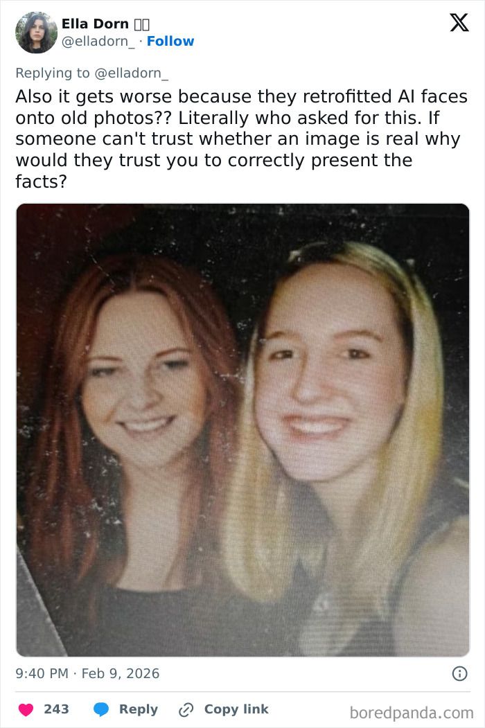 Two young women smiling in an altered photo, highlighting Netflix faces backlash over creative decisions in Lucy Letby documentary.