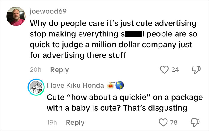 Online comments debate Frida Mom’s inappropriate marketing using controversial packaging phrases involving babies.