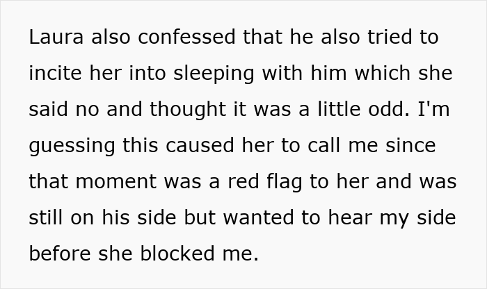 Text excerpt about a man spinning a tale involving a pregnant female bestie, shocking the wife who struggles to believe the story.