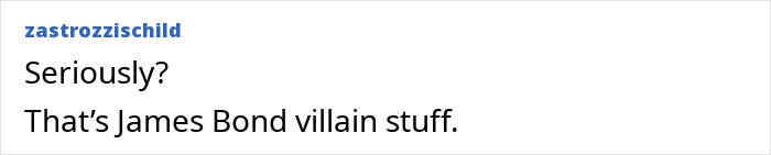 Comment text saying Seriously? That&rsquo;s James Bond villain stuff, related to sulfuric acid purchase for Epstein Island FBI probe news.
