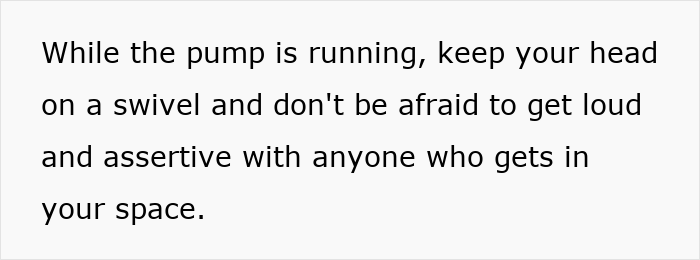 Text image showing safety tip for women to keep head on a swivel and be loud and assertive when someone invades personal space