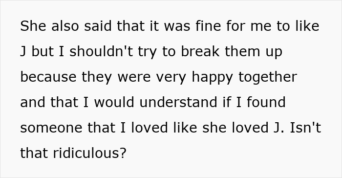 Text discussing a boyfriend confession involving a younger sister causing trouble in a complicated relationship situation.
