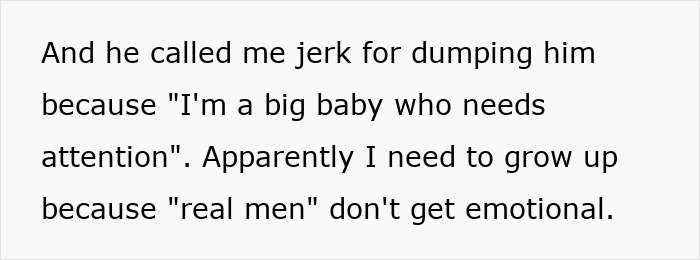 Alt text: Text message revealing a woman explaining why she left her fianc&eacute; for her boyfriend, addressing emotional misunderstandings.