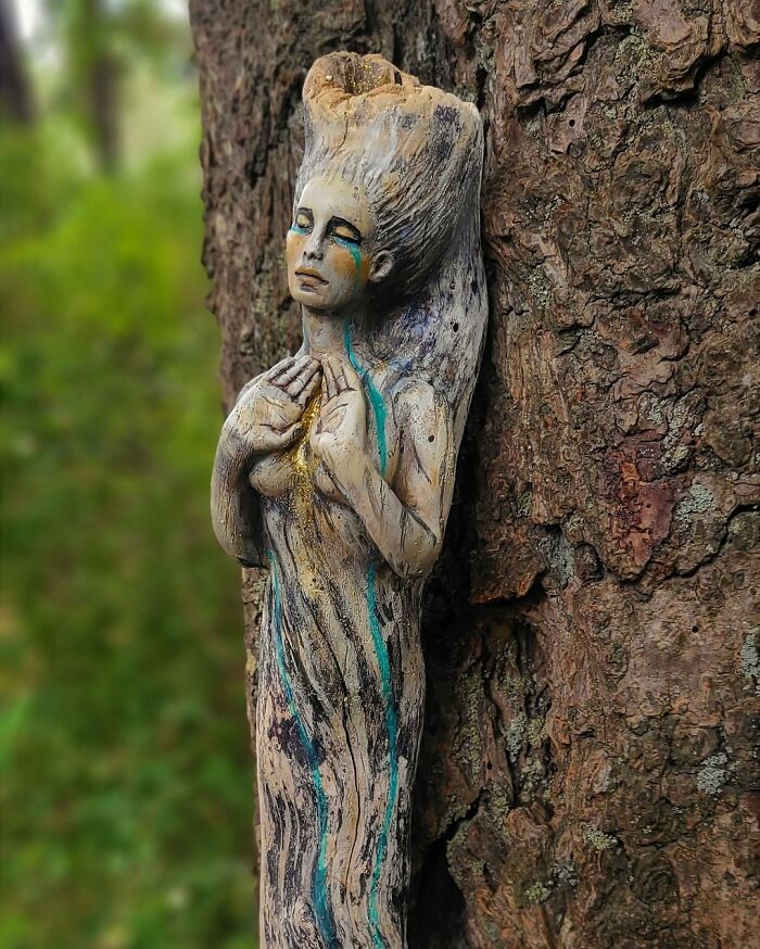 Artist Creates Sculptures That Are Inspired By The Forest, The Feminine, And The Healing Power Of Nature