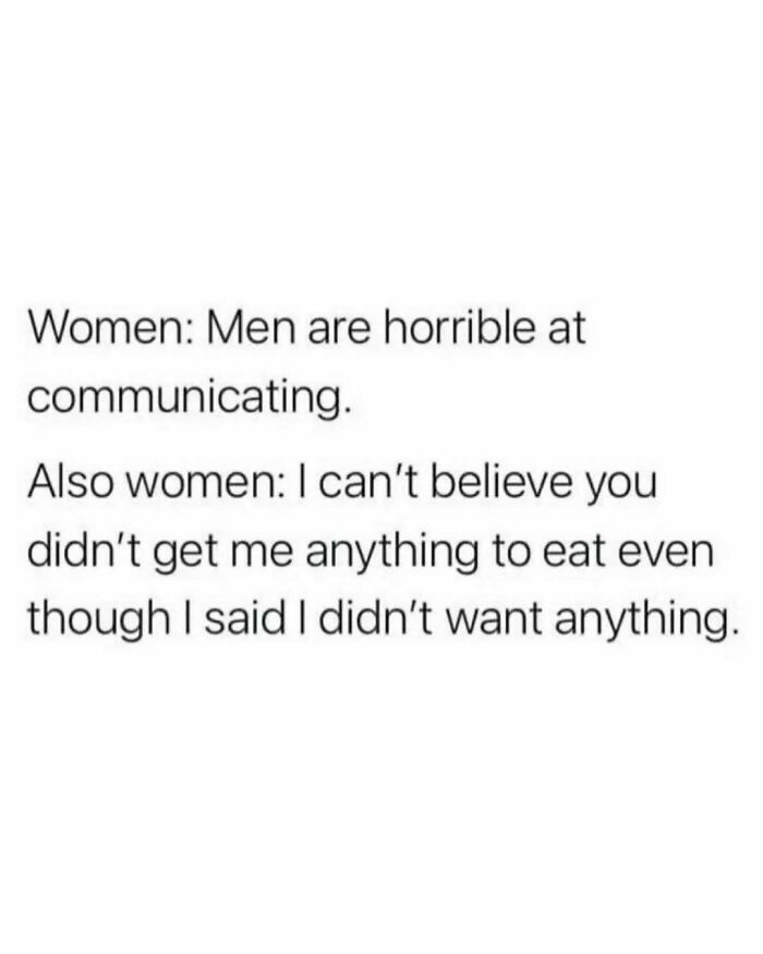 Funny and chaotic marriage meme about communication struggles between men and women in relationships.