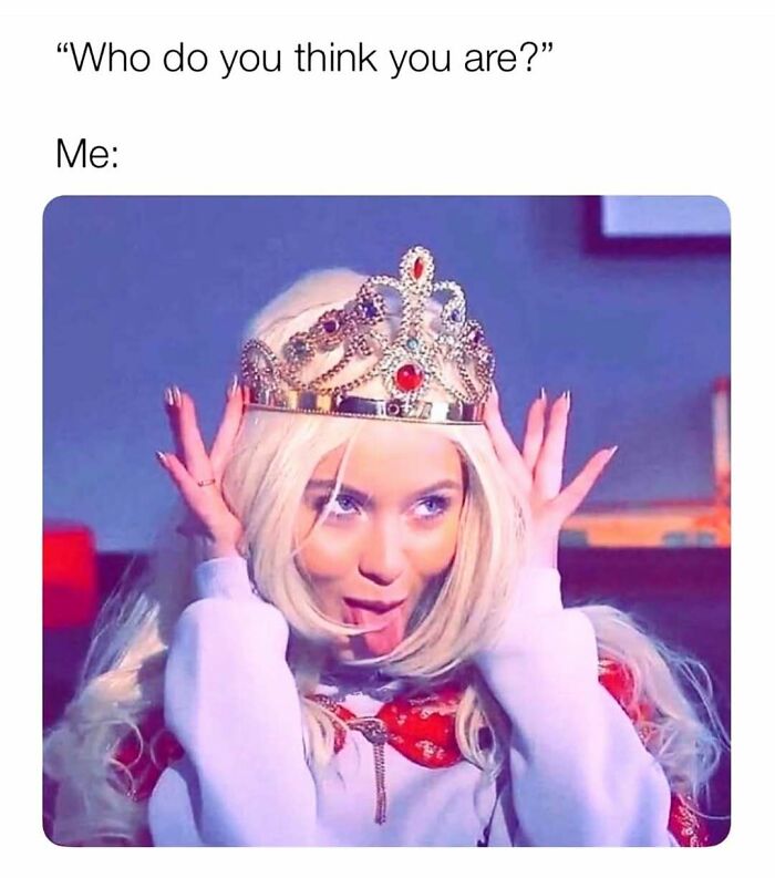 Young woman playfully wearing a jeweled crown, representing cute and wholesome posts shared by a dedicated page for girlies.