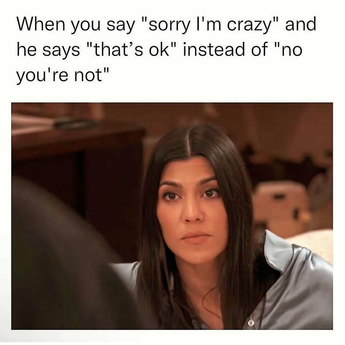 Woman with long dark hair looking thoughtful, paired with a cute and wholesome post about understanding and acceptance.