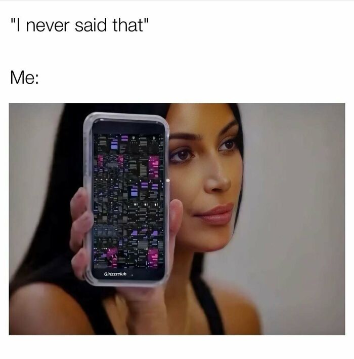 Woman holding phone with screenshots as proof, illustrating cute and wholesome posts shared by a dedicated page for girlies.