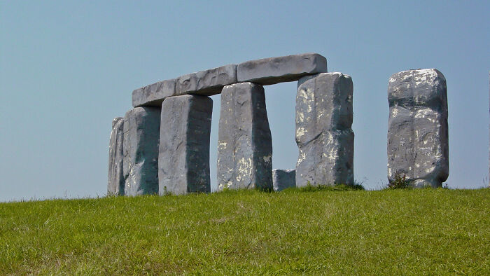 Stonehenge in England, an unusual place known worldwide for its unique ancient stone circle and historical significance.