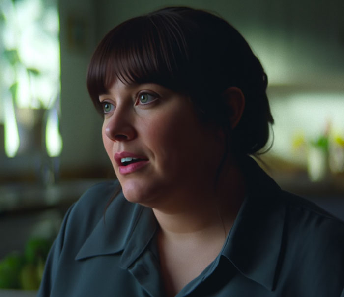 Woman in a dimly lit room, reflecting emotions tied to Netflix Lucy Letby documentary controversy.