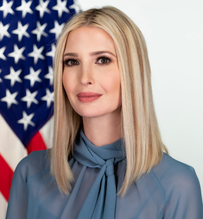 Ivanka Trump posing with American flag background, highlighting transformation scrutiny after Lunar New Year post.