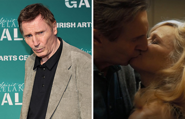 Two images side by side, left shows a man in a gray jacket at an event, right shows a couple kissing in an intimate moment, no Olympian Jutta Leerdam or ice event visible.