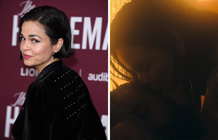 Olympian Jutta Leerdam at an ice event, reacting after an accidental exposure of her underwear during the competition.